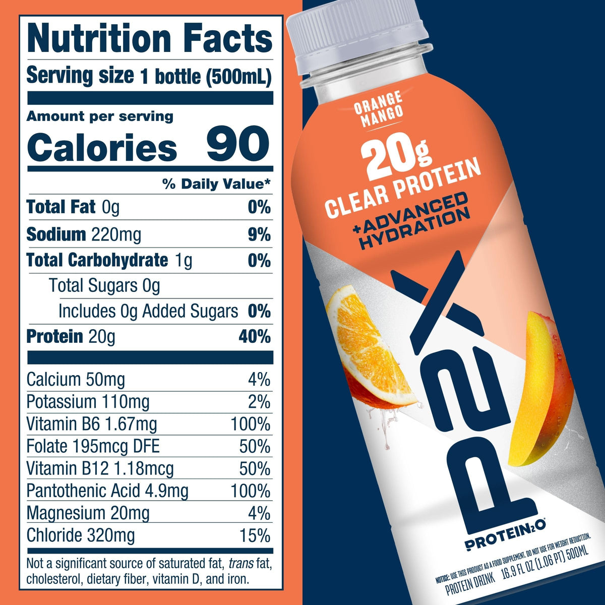 Protein2o P2X Advanced Hydration 20g Clear Protein Drink, 720mg of Electrolytes, 0g of Sugar - Post-Workout Recovery - 16.9 Fl Oz - 12 Count Mixed Berry