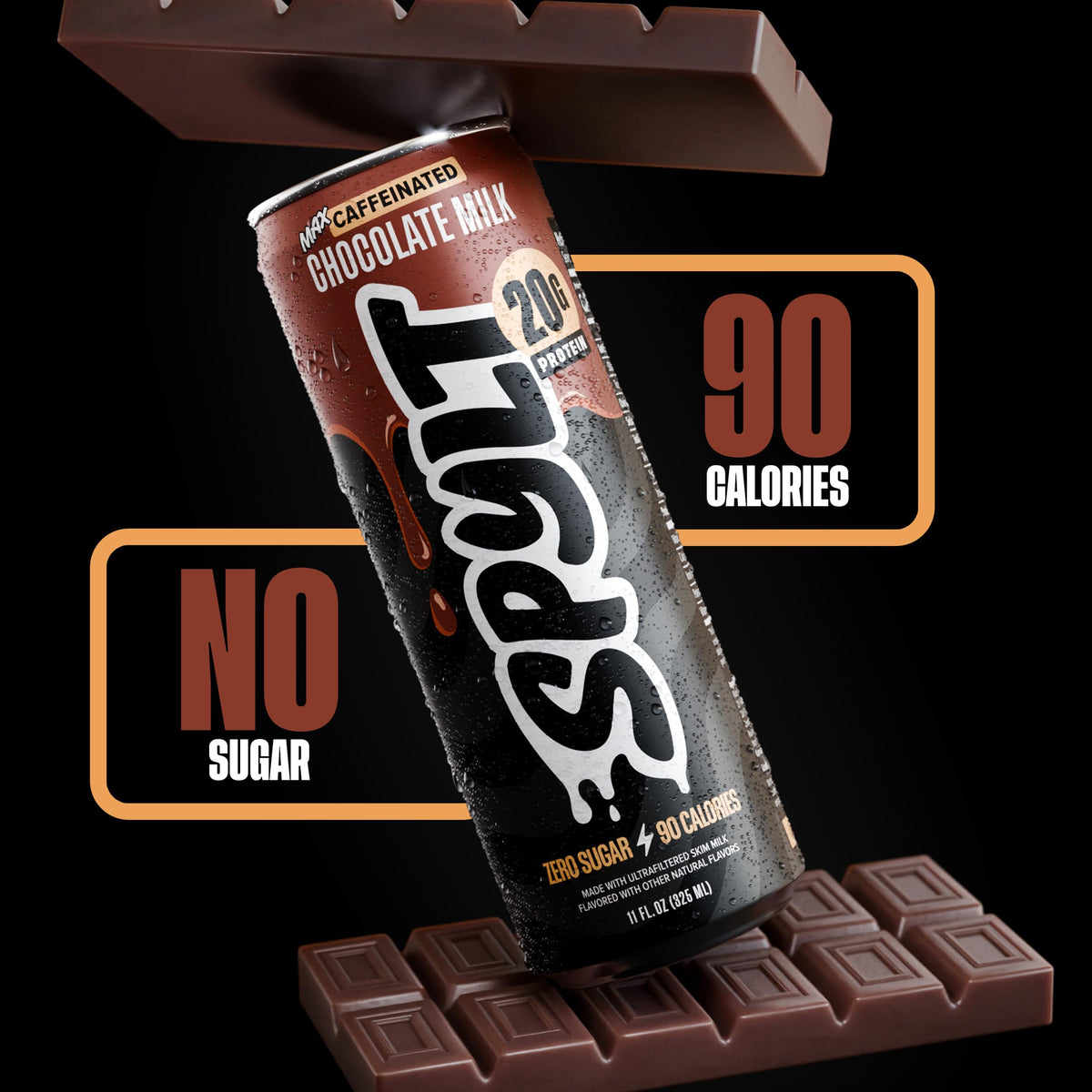 Spylt High Protein Cookies & Cream Milk with 60mg Caffeine & 20g Protein - 90 Calories, Ready to Drink, Sugar Free, Lactose Free Milk, Perfect for Workout Recovery & Afternoon Pick Me Up - 12 Count - Packaging May Vary