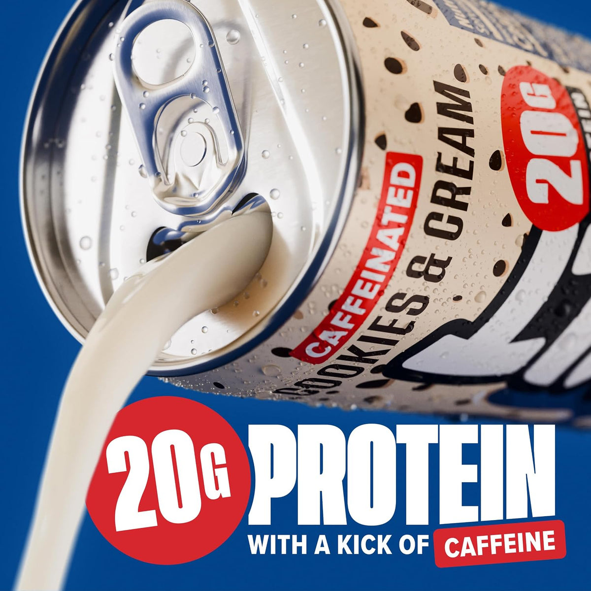 Spylt High Protein Cookies & Cream Milk with 60mg Caffeine & 20g Protein - 90 Calories, Ready to Drink, Sugar Free, Lactose Free Milk, Perfect for Workout Recovery & Afternoon Pick Me Up - 12 Count - Packaging May Vary