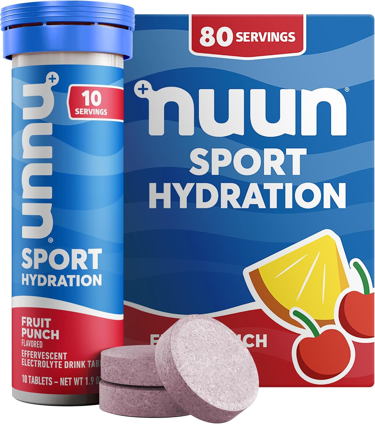 Nuun Sport Electrolyte Tablets with Magnesium, Calcium, Potassium, Chloride & Sodium, Gluten Free & Vegan, Mixed Flavors, 6 Pack (60 Servings Total)