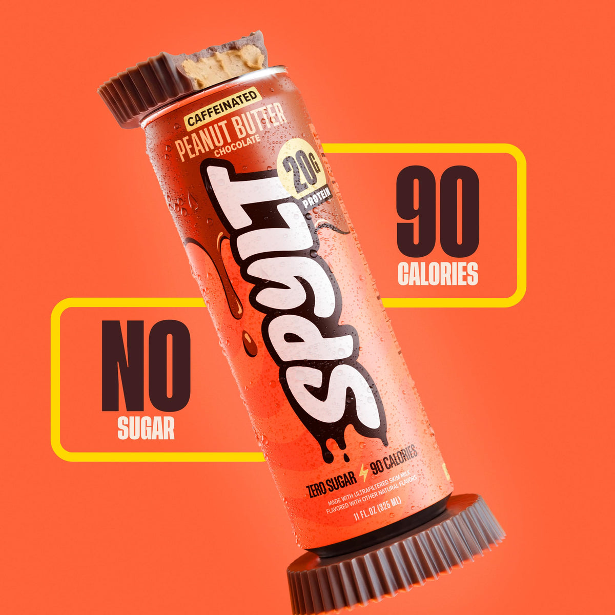 Spylt High Protein Cookies & Cream Milk with 60mg Caffeine & 20g Protein - 90 Calories, Ready to Drink, Sugar Free, Lactose Free Milk, Perfect for Workout Recovery & Afternoon Pick Me Up - 12 Count - Packaging May Vary