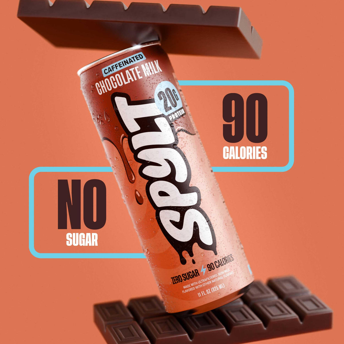 Spylt High Protein Cookies & Cream Milk with 60mg Caffeine & 20g Protein - 90 Calories, Ready to Drink, Sugar Free, Lactose Free Milk, Perfect for Workout Recovery & Afternoon Pick Me Up - 12 Count - Packaging May Vary