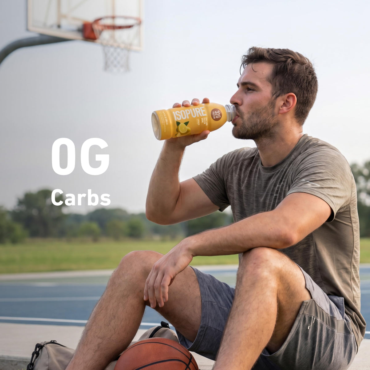 Isopure Zero Carb Clear Protein Drink, Green Tea 12 Count