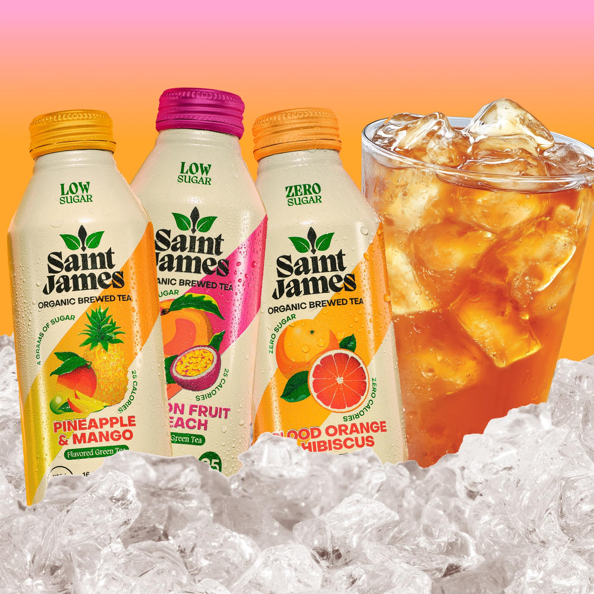 Saint James Iced Tea - Organic Tea, Party Variety Pack, 12 Pack